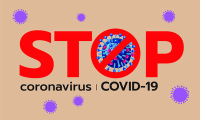 Illustration, symbol, icon, coronavirus (covid-19) on a color background
