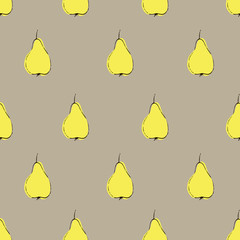 Pear pattern in beige and yellow colors