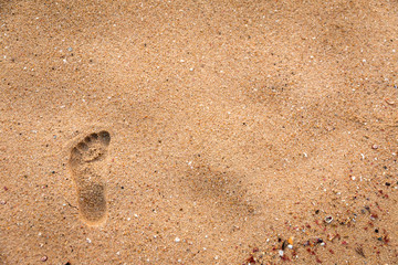 Footprint on the beach
