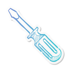 Sticker style icon - Screwdriver