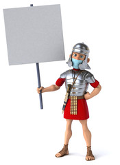 Obraz premium 3D illustration of a cartoon character with a mask