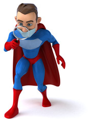 Fototapeta na wymiar 3D illustration of a cartoon character with a mask