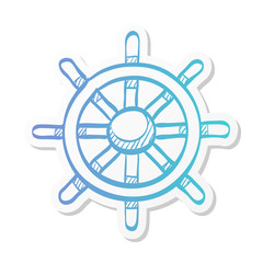 Obraz premium Sticker style icon - Ship steer wheel