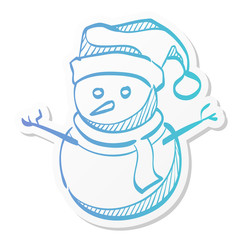 Sticker style icon - Snowman