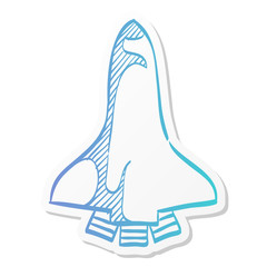 Sticker style icon - Space shuttle