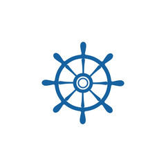 Ship wheel steering symbol vector icon