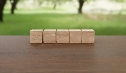 Wooden Cube Letters - 5 Alphabet Blocks