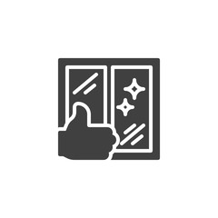 Shiny clean window vector icon. filled flat sign for mobile concept and web design. Clean window glass glyph icon. Symbol, logo illustration. Vector graphics