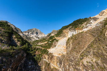 Fototapeta na wymiar The famous quarries of white Carrara marble in the Apuan Alps, Tuscany, Italy, Europe