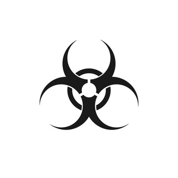 Biological hazard icon. Simple symbol of a biohazard danger