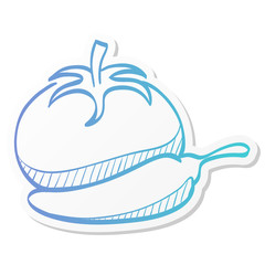 Sticker style icon - Tomato and pepper