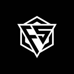 FS logo monogram with triangle and hexagon shape combination