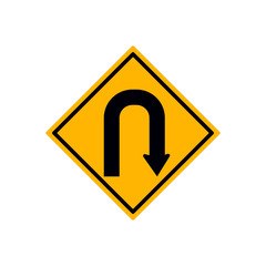 Turn back road sign, illustration (traffic)