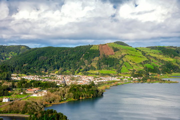 Fototapeta na wymiar Lake of Sete Cidades, Azores, Portugal