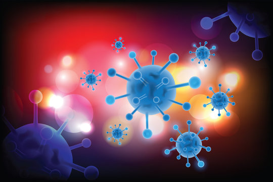 Covic-19 virus New species of germs coming from China. on Colorful bokeh background.