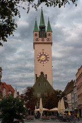 Clock Tower of the Town Hall in Straubing, Bavaria, Germany