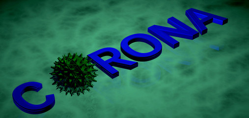 corona text 3d renderning stockimage