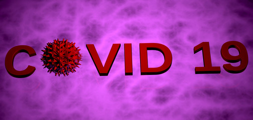 covid 3d text in digital colour background stock image