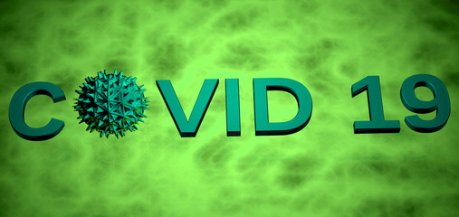 covid 3d text in digital colour background stock image