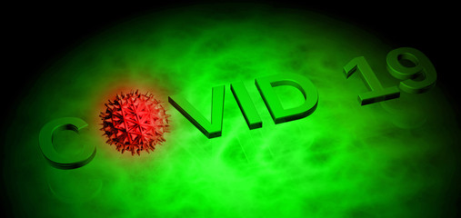 covid 3d text in digital colour background stock image