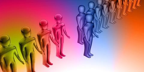 3d rendering outstanding man protect in virus colour background