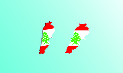 lebanon Map 3D icon vector illustration