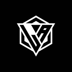 LA logo monogram with triangle and hexagon shape combination