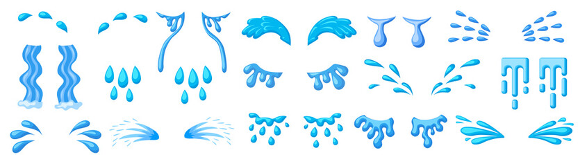 Tear cartoon vector set icon. Isolated cartoon set icon droplet of cry. Vector illustration tear on white background.