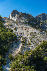 The famous quarries of white Carrara marble in the Apuan Alps, Tuscany, Italy, Europe