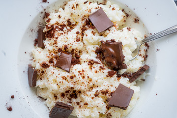 rice with milk and chocolate