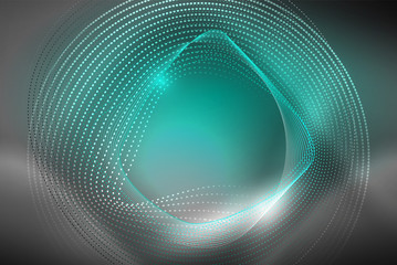 Obraz premium Abstract particles, wave background, neon motion techno design
