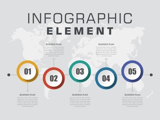 Five Point Infographic Element Business Strategy