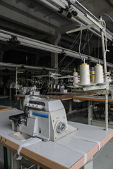 sewing machine in a large sewing shop