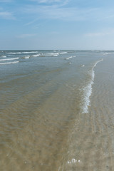 North Sea coast, beach landscape on a sunny day