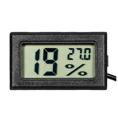 Digital thermo-hygrometer with numbers on the LCD display isolated on white background