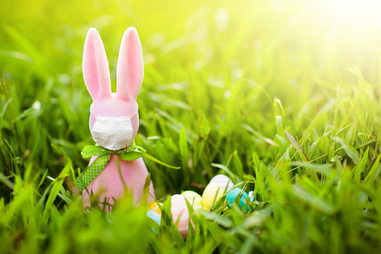 Easter Bunny In Face Mask During Virus Outbreak