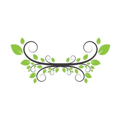 Green leaf logo template
