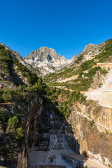 The famous quarries of white Carrara marble in the Apuan Alps, Tuscany, Italy, Europe