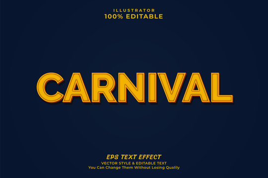 Yellow Color Text Effect Fro Carnival