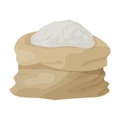 Bag of flour vector icon.Cartoon vector icon isolated on white background bag of flour.