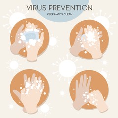 Hand washing step infographics. Protect yourself from coronavirus covid-19