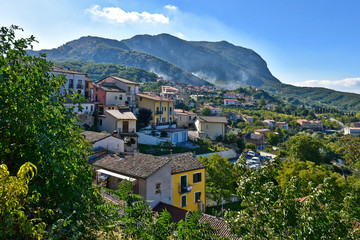 Fototapeta na wymiar Panorama of Castelvetere sul Calore, village in the province of Avellino, Italy