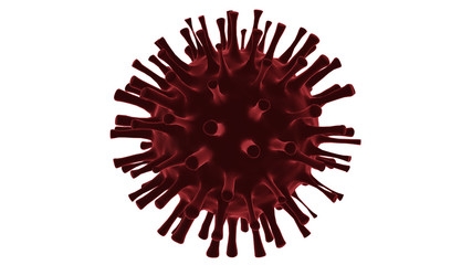 corona virus ncov Covid-19 flu outbreak concept, influenza virus cell with clipping path, 3d render