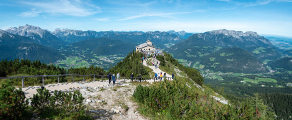 Fototapeta na wymiar View from the Kehlsteinhaus towards the Alps, Obersalzberg, Berchtesgarden, Germany