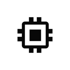 processor microchip vector isolated icon