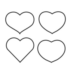 Collection of heart illustrations,  Love symbol icon set, love symbol, White background