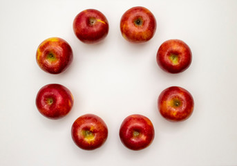 白い紙の上のりんごコンポジション Composition of apples on a white paper 12