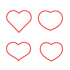 Collection of heart illustrations,  Love symbol icon set, love symbol, White background