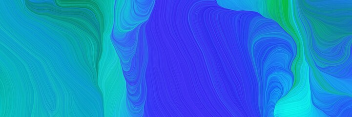 flowing colorful waves header design with dodger blue, royal blue and light sea green colors
