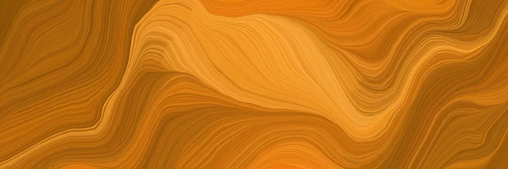 Poster creative decorative waves background with dark golden rod, golden rod and saddle brown colors © Eigens